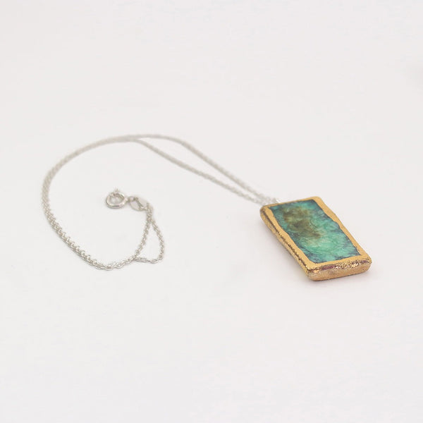 Emerald Reef Small Drop Sterling Silver Pendant