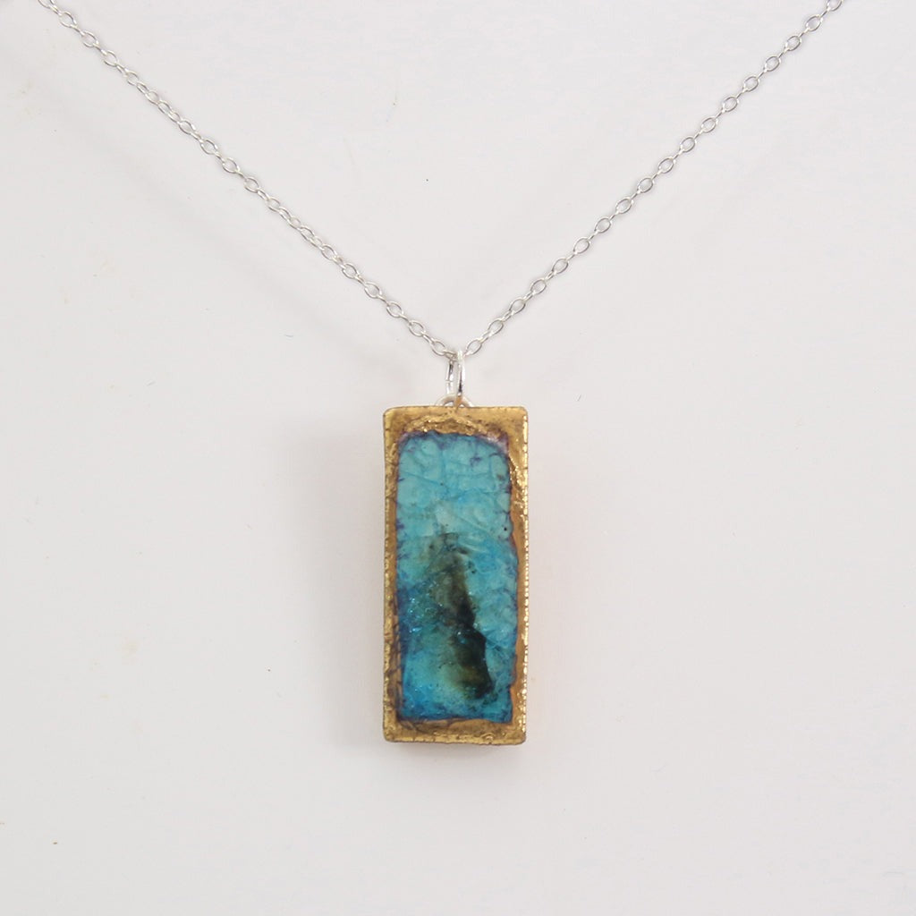 Turquoise Reef Small Drop Sterling Silver Pendant