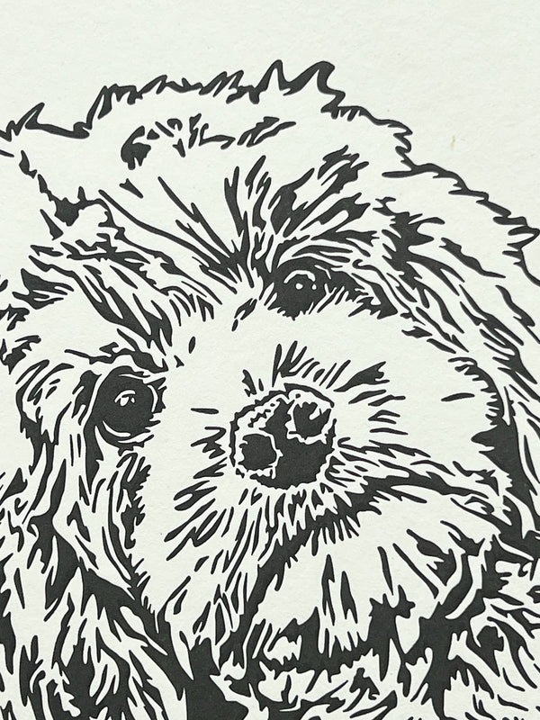 Cockapoo Puppy Letterpress Card