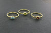 Brass Faceted Stone Ring