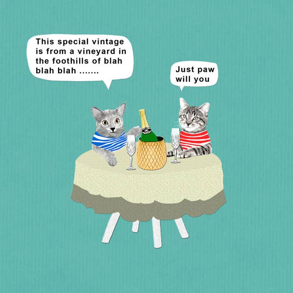 CAT005 ... Wine lover's Greeting Card
