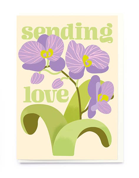 Purple orchid sympathy card