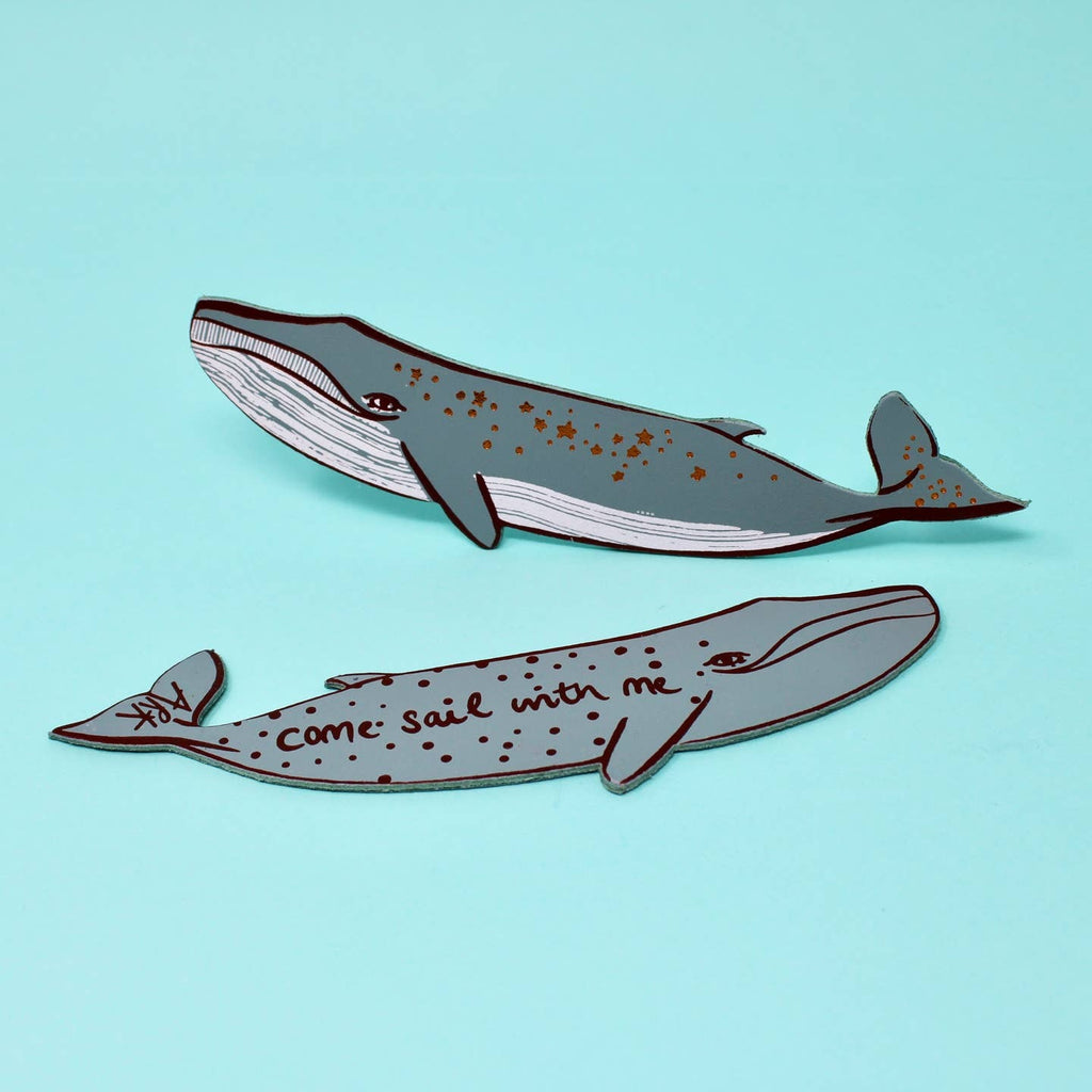 Whale 'Sail With Me' Bookmark Heritage Blue