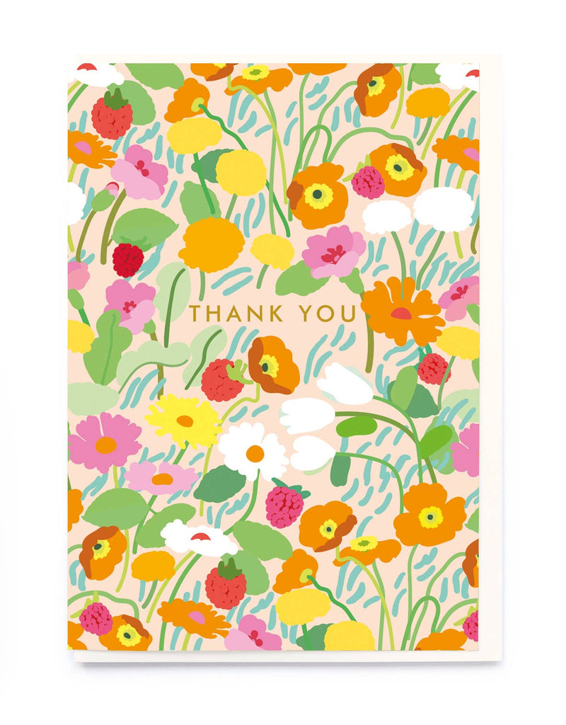 Thank you floral greeting card