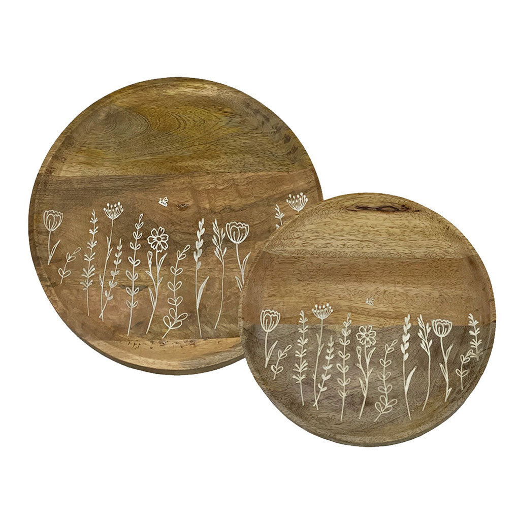 Wildflower Etched Decorative Plate