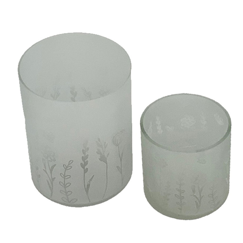 Wildflower Etched Tealight Holder