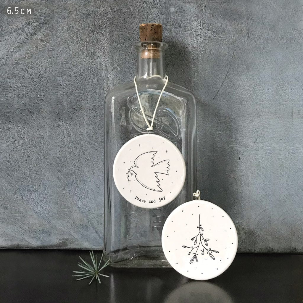 Flat Porcelain Peace & Joy