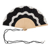Hand fan black and white waves