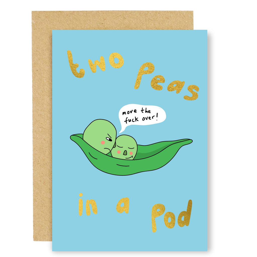 Love/Anniversary- two peas in a pod- gold foil (NEW)