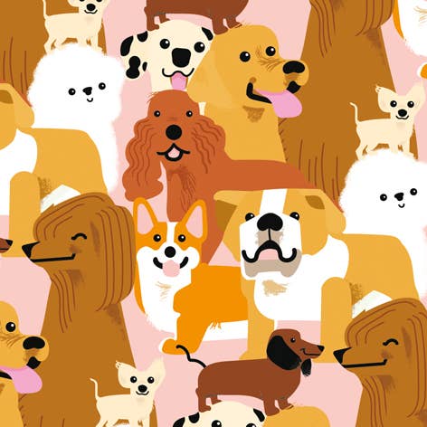 Dogs on orange flat sheet wrap