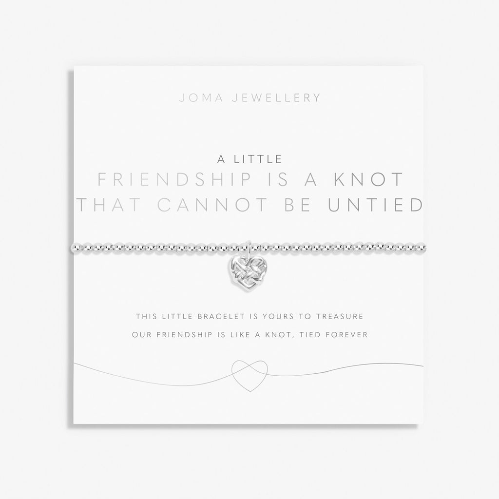 A Little 'Friendship Is A Knot That Cannot Be Untied' Bracelet in Silver Plating