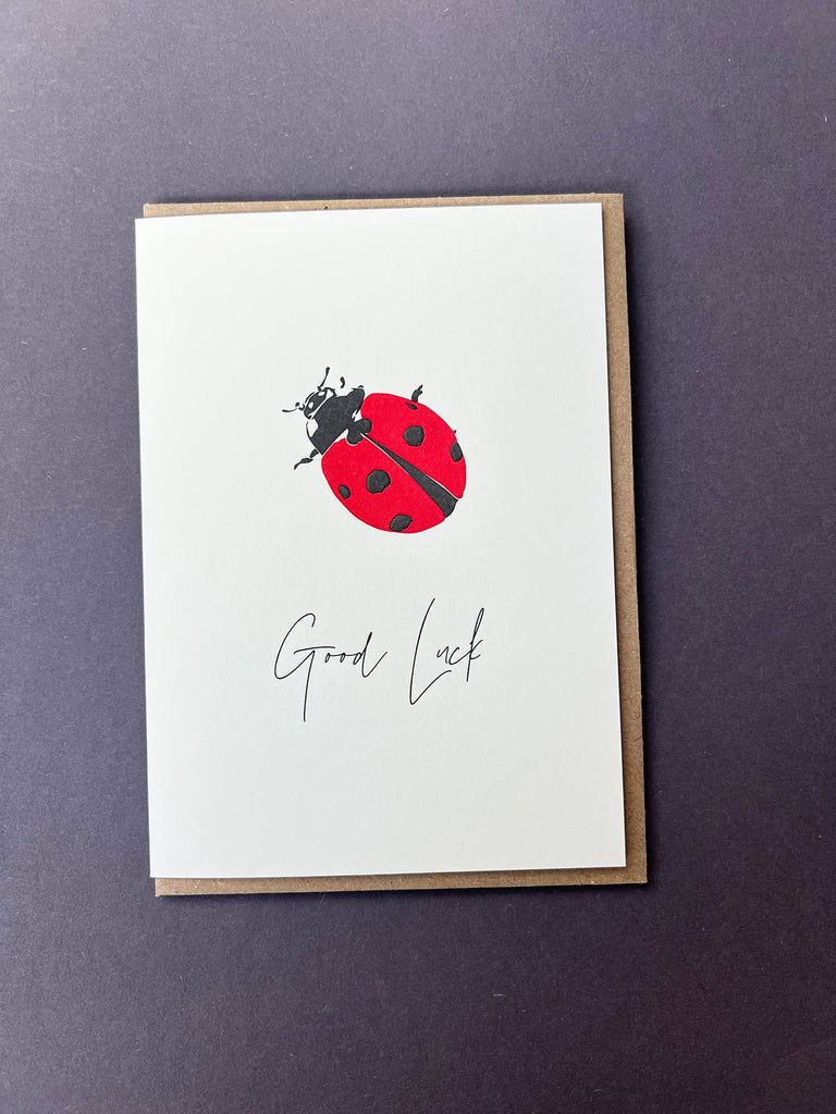 Good Luck Ladybug Letterpress Card | Good Luck Card
