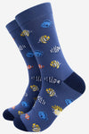 Men's Bamboo Socks - Blue, Tropical Fish