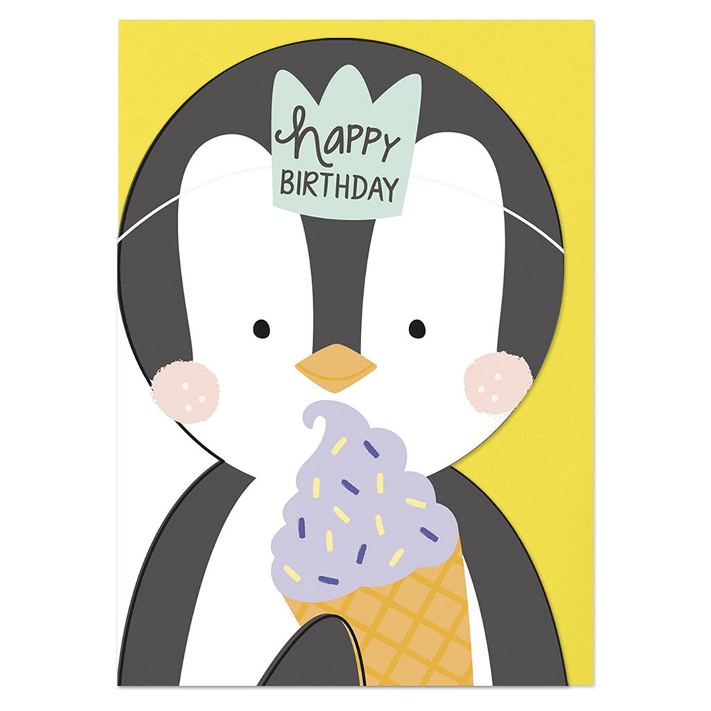 Carte Pingouin joyeux anniversaire