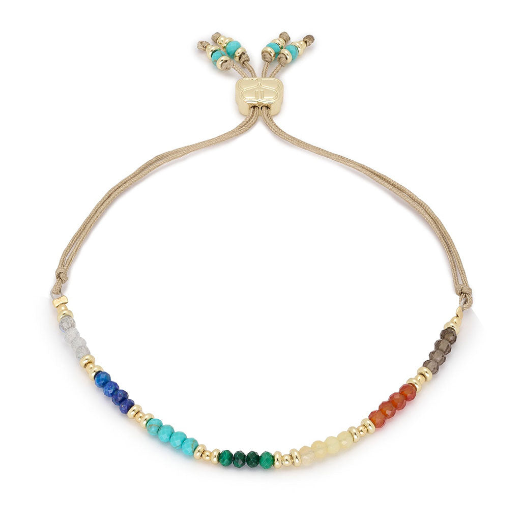 Vortex Multi Gemstone Gold Friendship Bracelet