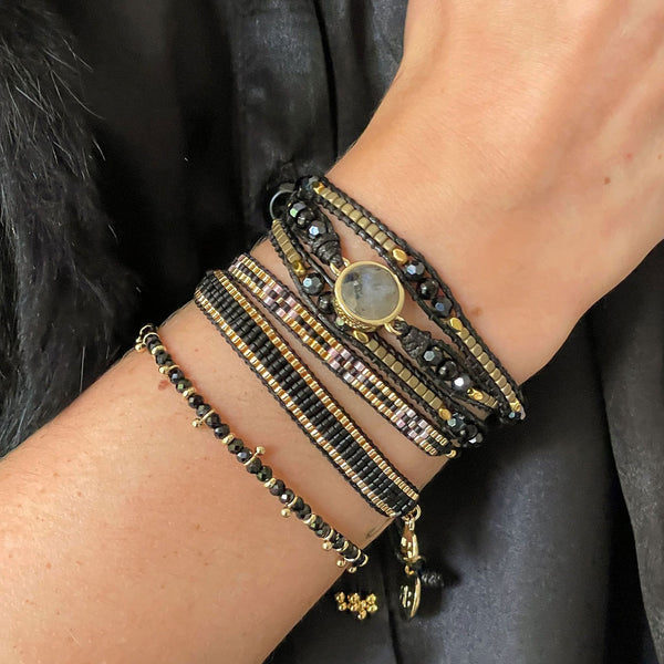 Bracelet Harmony en or et spinelle noir