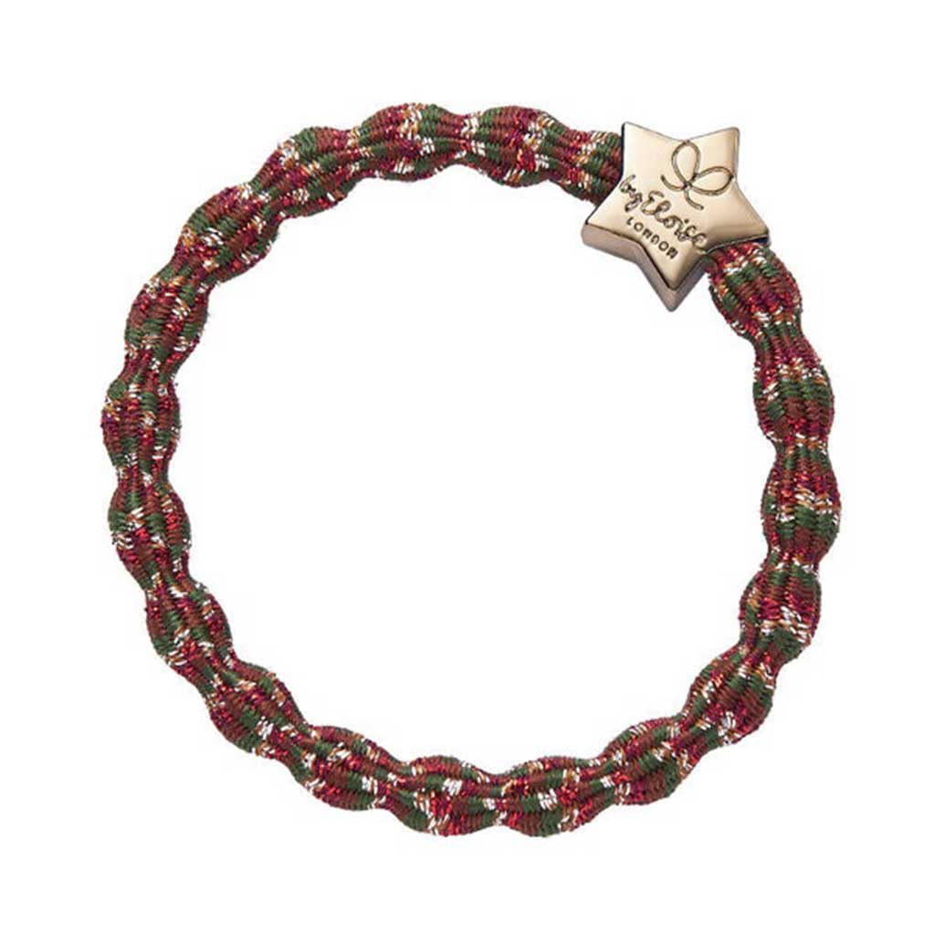 Metallic Gold Star On Highlands Elastic Bangle Band