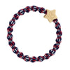 Metallic Gold Star In Red White & Blue Elastic Bangle Band