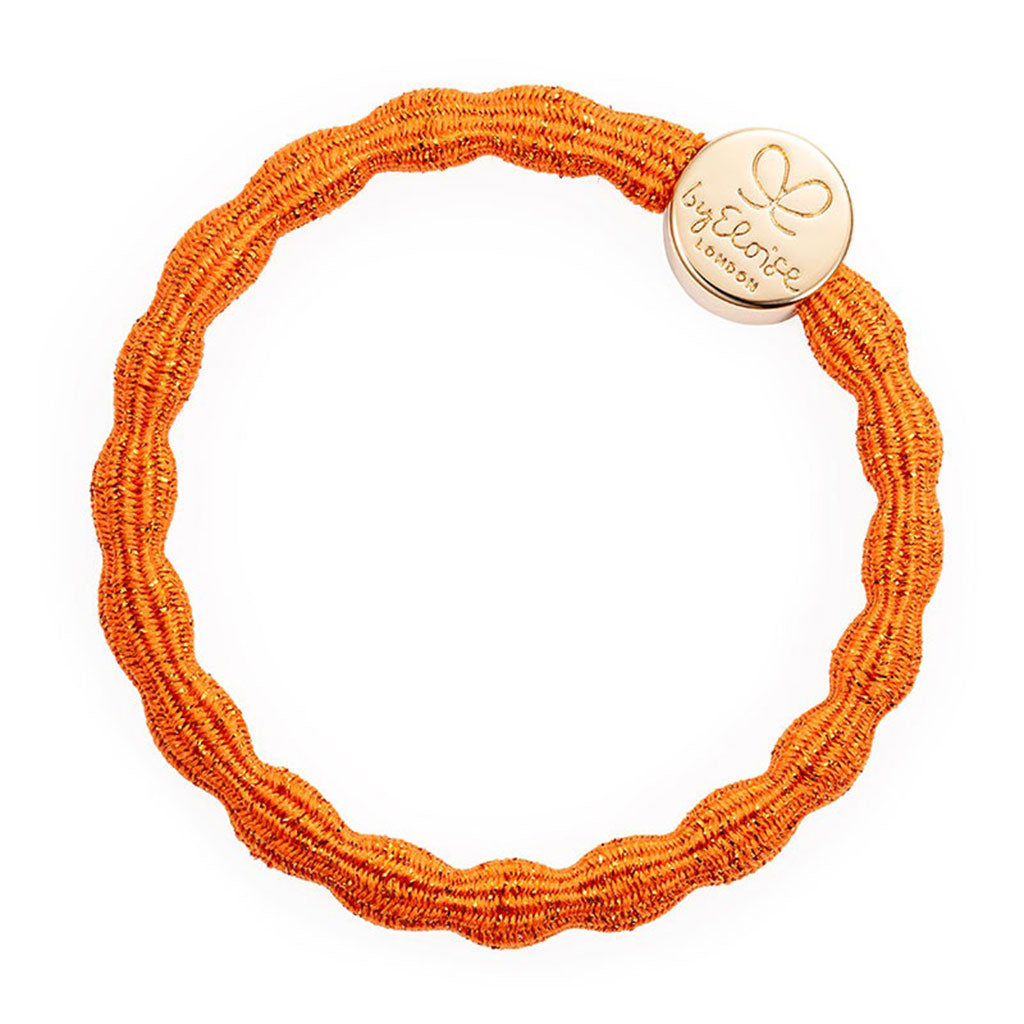 Metallic Gold Circle On Orange Peel Elastic Bangle Band
