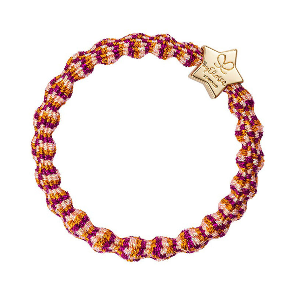 Bracelet élastique de carnaval avec étoile dorée métallisée