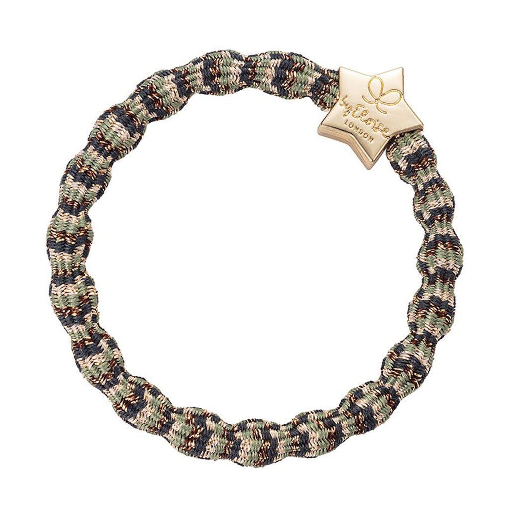 Bracelet élastique en forme de forêt d'étoiles dorées métallisées
