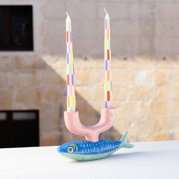 Bon Appetit  Ceramic Candle Holder  Fish