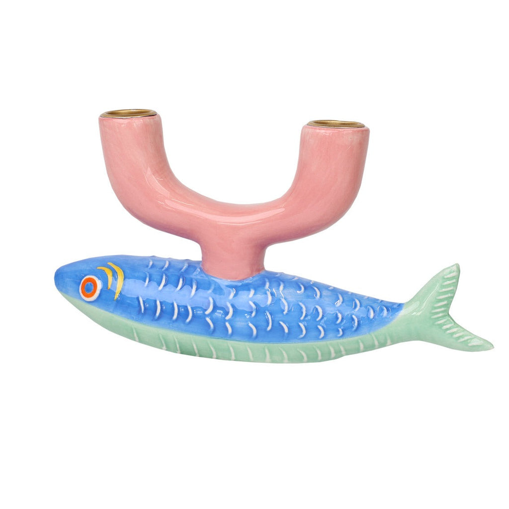 Bon Appetit  Ceramic Candle Holder  Fish