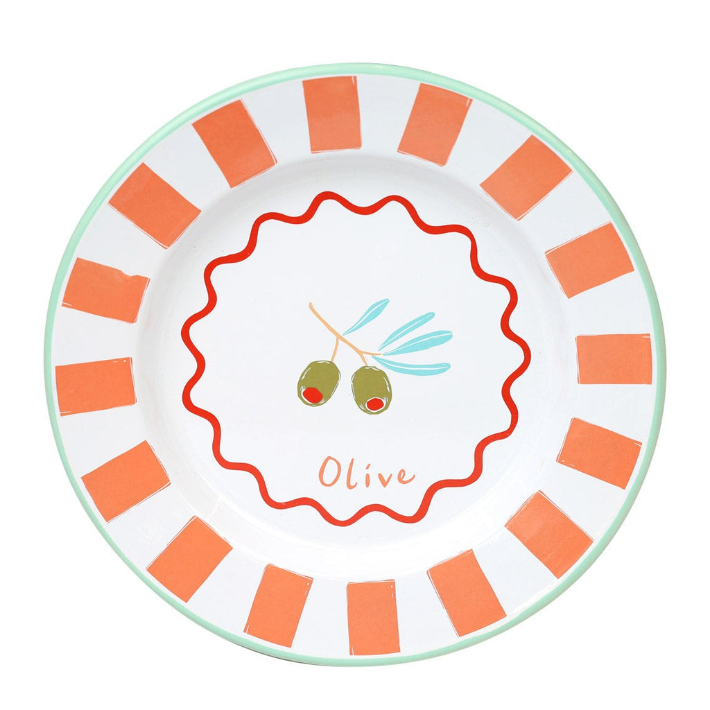 Bon Appetit  Enamel Plate  Olive  25cm
