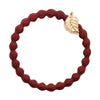 Leaf In Gold On Fired Brick Elastic Bangle Band