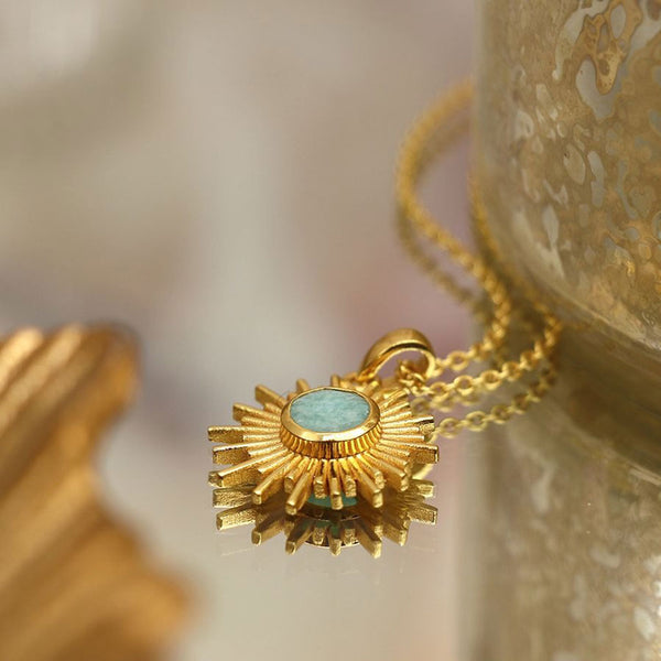 Aureus 14Ct Gold Plated Sunburst Pendant