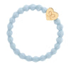 Heart In Gold On Sky Blue Elastic Bangle Band