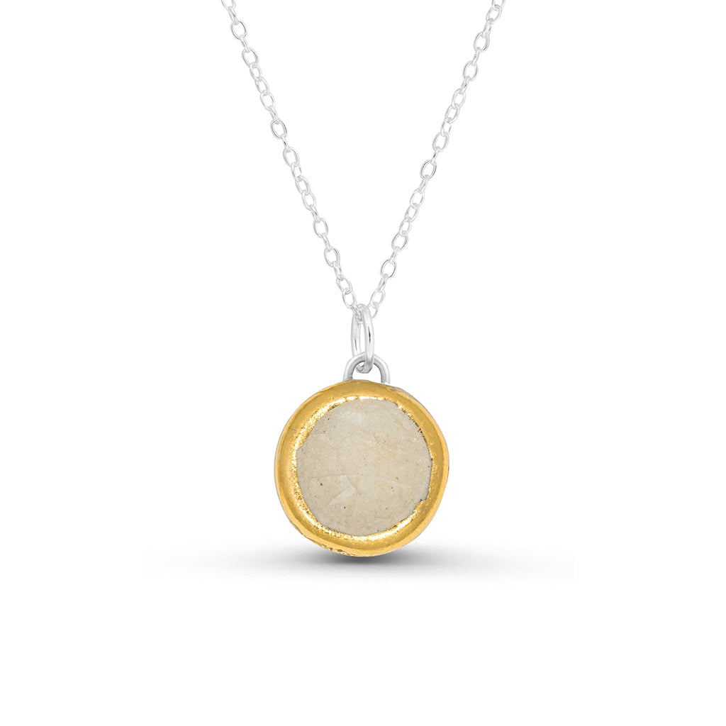 Small Round Crystal Pool Sterling Silver Pendant