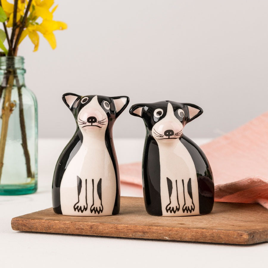 Salt and Pepper Shaker Boston Terrier Dog