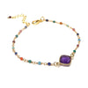 Handgefertigtes Armband mit Amethyst und Katzenauge