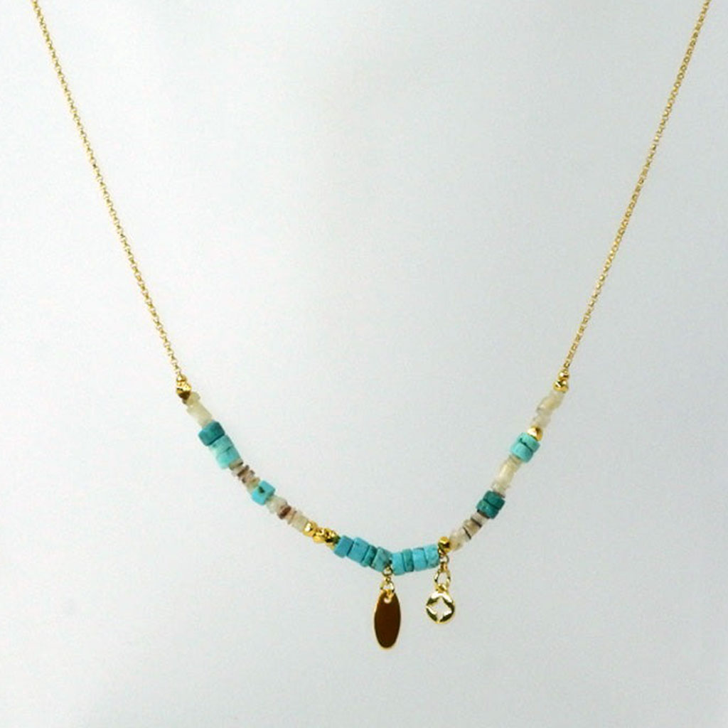 Turquoise & Shells Handcrafted Necklace