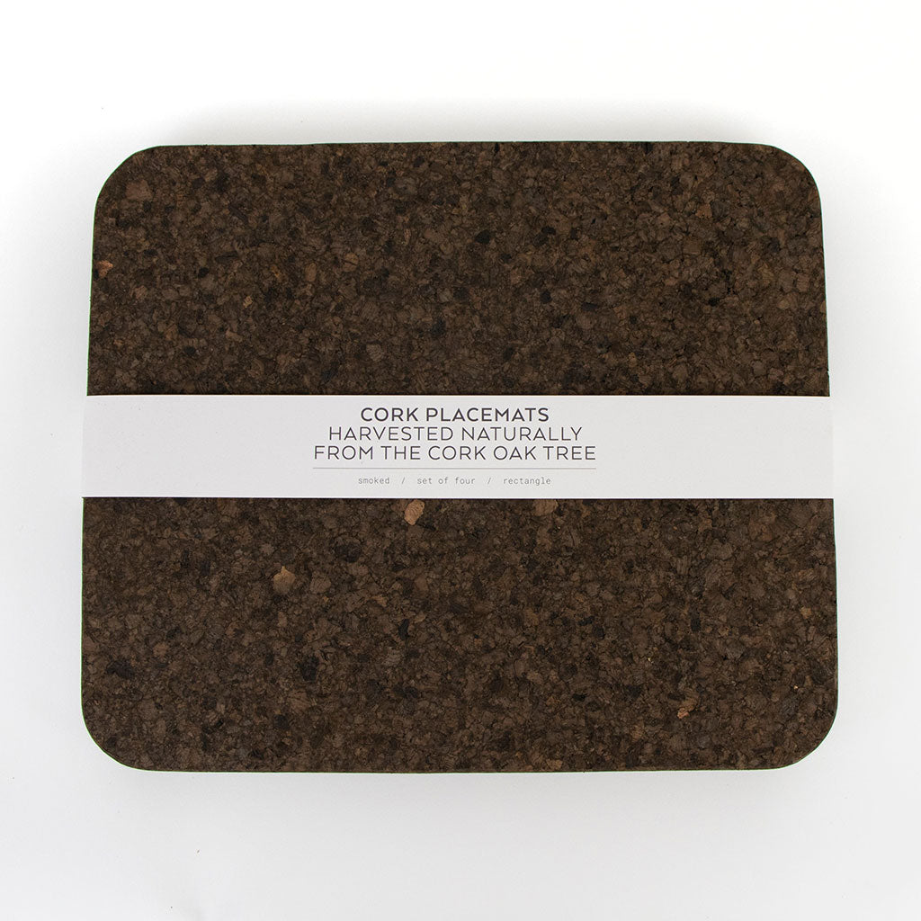 Smoked Cork Rectangle Placemat Set