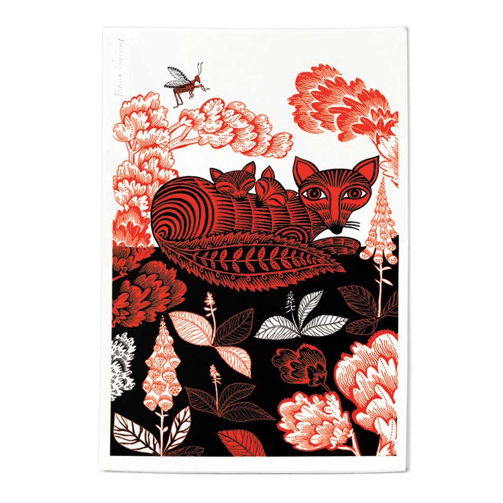 Fox With Cubs Print