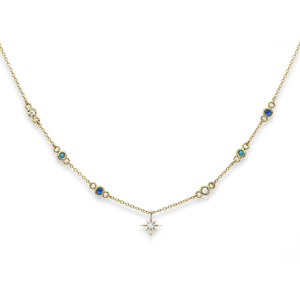 Collier doré à breloques en cristal Astarte