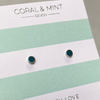 Mini Studs En Émail Bleu Pétrole