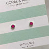 Mini Fuchsia Enamel Studs