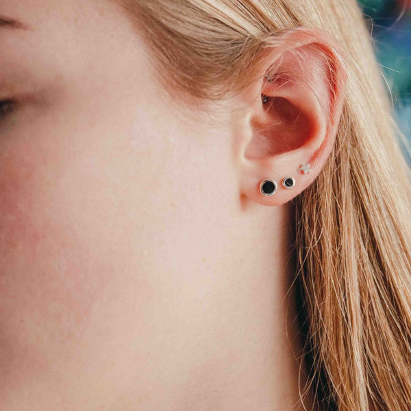 Mini Black Enamel Studs