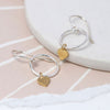 2 Tone Hoops With Heart Drop Earrings
