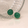 Grüne Onyx Cab 6mm Ohrstecker aus Sterlingsilber