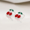 Sterling Silver Cherry Stud Earrings