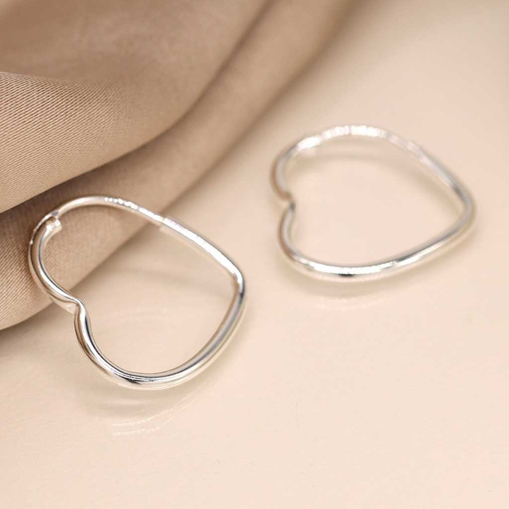 Sterling Silver Heart Hoops