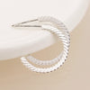Sterling Silver C Post Twist Hoop Earrings