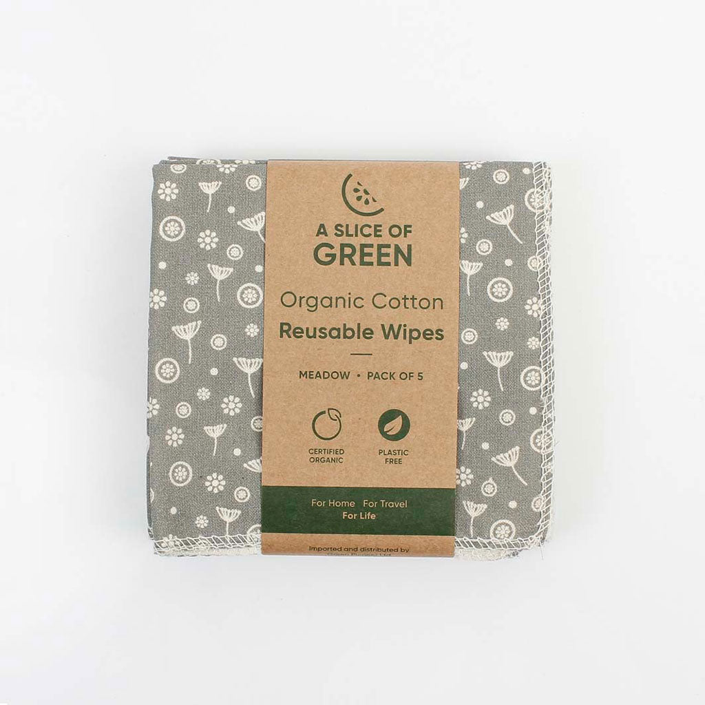 Organic Cotton Reusable Wipes Meadow Pack of 5