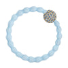 Bling Disco Ball On Sky Blue Elastic Bangle Band