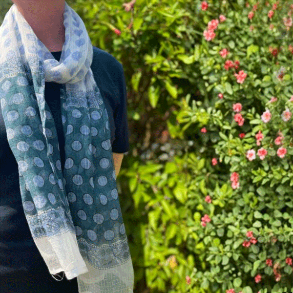 Summer Organza Scarf Blue