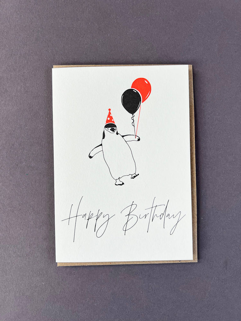 Birthday Penguin Letterpress Card | Birthday Card